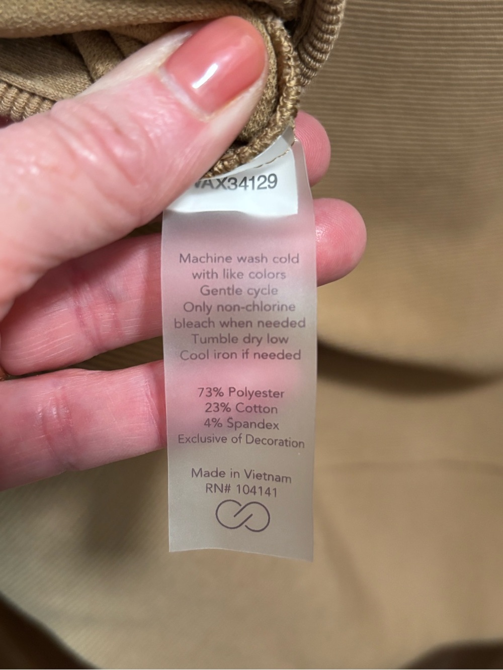 CALIA Ottoman Oversized Ribbed Side-Slit Hoodie Tan / Taupe Sz M. - Picture 6 of 6